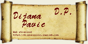 Dijana Pavić vizit kartica